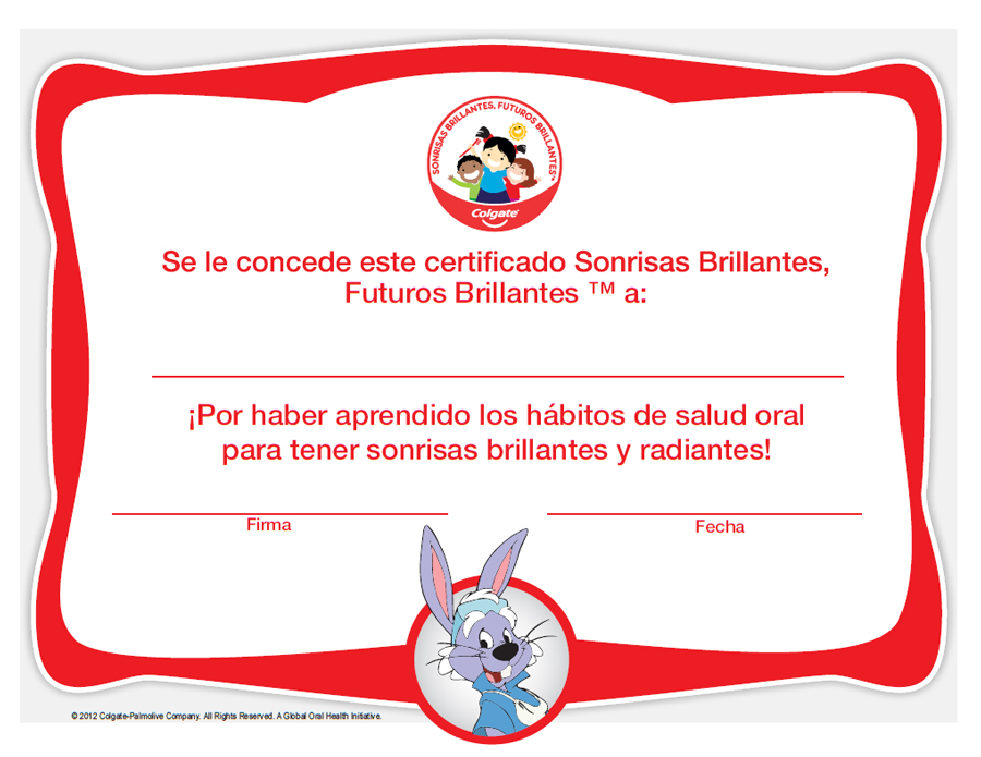 Sonrisas Brillantes Futuros Brillantes Certificado